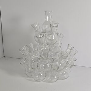 Vtg Glass Beaker Plant Propagation Station 25 Test Tube Vase Rooter Floral Set.